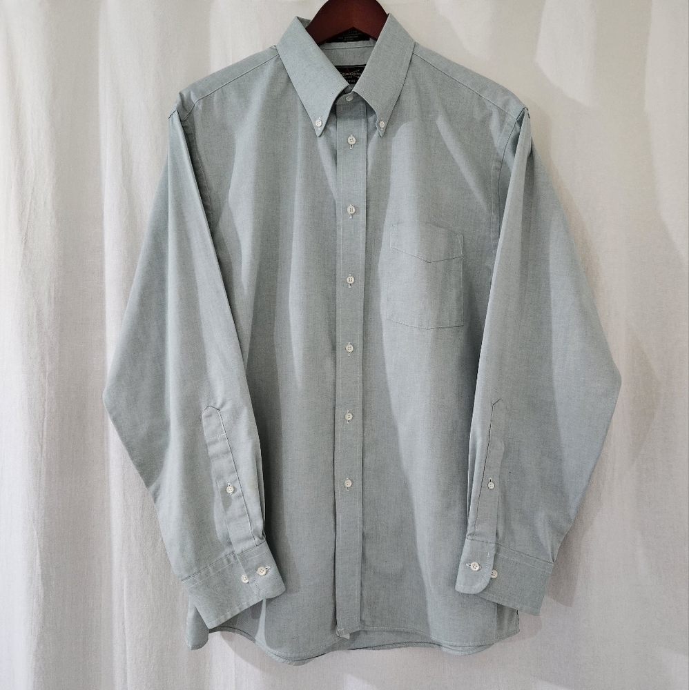 The Arrow Company Wrinkle Free Green Dress Shirt Men's Size 16 1/2-32/33